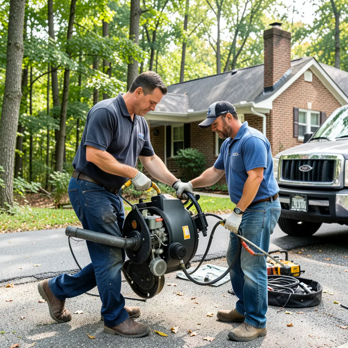 Sewer backup emergency rodding in Morton Grove IL brick ranch